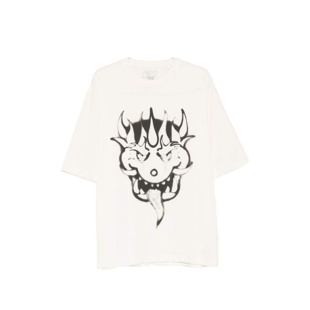 Y-3 Men Printed Cotton T-Shirt